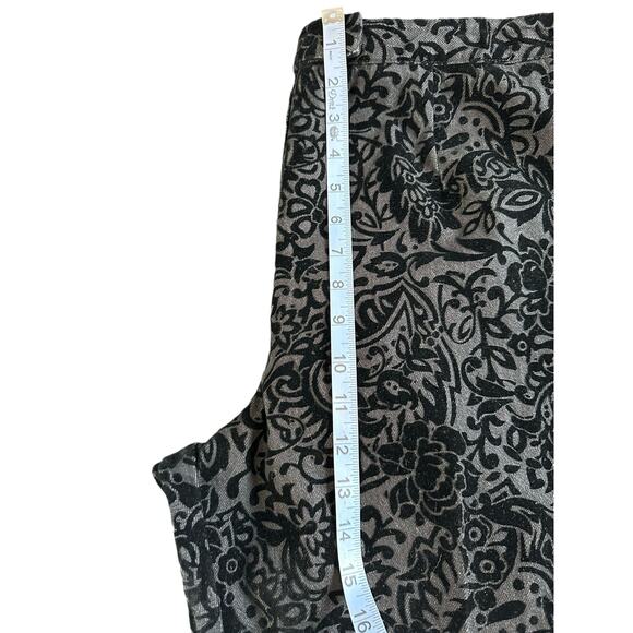 Talbots Black Velvet Jacquard Brocard Career Straight Leg Dress Pant Size 16 - Picture 9 of 11